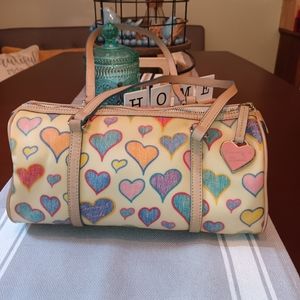 Dooney & Bourke Hearts Barrel Satchel
